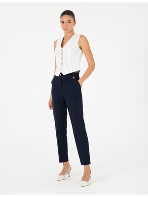 Pierre Cardin Kadın Lacivert Kumaş Pantolon 50290383-VR033