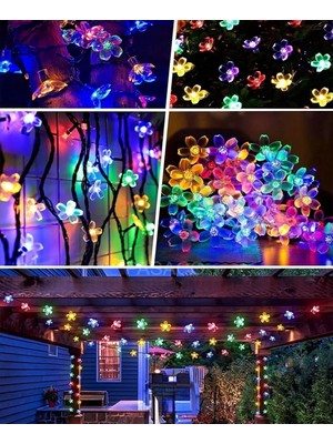 Yefking Solar 30 Ledli Çiçekli Rgb Bahçe Aydınlatma Dekorasyon Güneş Enerjili