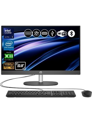 Hp Proone 240 G10 D1GD0ET ATL10 Ultra 5 125U 32GB 2tb SSD Fdos 23.8" Full Hd All In One Bilgisayar