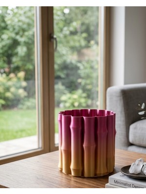 Hayat Store Modern 3D Baskı Mor Sarı Vazo Ev Ofis Dekorasyon Şık Tasarım - Lisinya