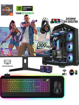 Apphirex Prime X63 Ryzen 7 5700X 32GB Ram 1tb M2 SSD RTX5060Tİ 16GB 27'' 300Hz Curved Masaüstü Oyuncu Bilgisayarı