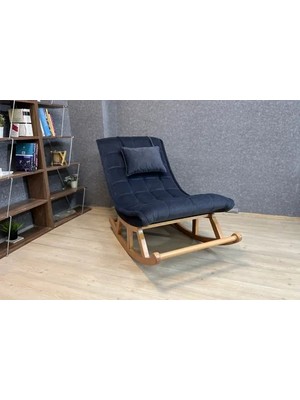 Vivense Miskin Sallanan Sandalye, Antrasit, Ahşap, Naturel Ayak