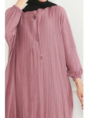 Kadeem Giyim Oversize Ikili Takım Lara Kumaş Pembe - 3002