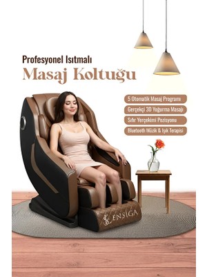 Ensiga Megalux Profesyonel Isıtmalı Masaj Koltuğu Tüm Vucud Bel Sırt Kol Omuz Kalça Boyun Kafa Masajı