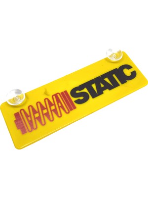 KSB Store Statıc Kırmızı Siyah Yazılı Sarı Dekor Plaka Vantuzlu Cam Süsü 22X7.5CM