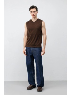 Antioch Kahve Kolsuz Erkek T-Shirt