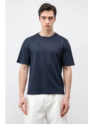 Antioch Lacivert Crop Fit Erkek T-Shirt