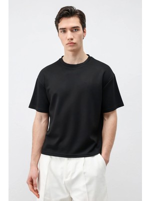 Antioch Siyah Crop Fit Erkek T-Shirt