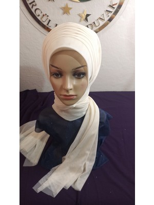 Simsiz Taş Rengi Tektek Model.duvak,hazır Duvak,düğün,hazır Şal,hazır Türban,abiye Şal,sünnet,nişan,söz