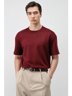 Antioch Bordo Crop Fit Erkek T-Shirt
