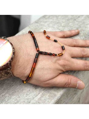 İnan Tesbih Full Kesme Bilek Boy Usta Yapımı Ateşi Kehribar Tesbih