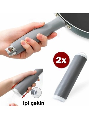 Reoona Pratik Isı Yalıtımlı Kaydırmaz Silikon Tava Sapı Tutacağı (2li Set)