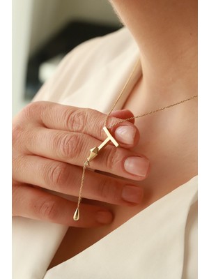 Aydın Kuyumculuk 14 Ayar Altın,t Harfi Kolye AGKLY676