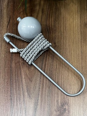 Halis Ticaret Hayalet Kol Bağı Pratik Perde Toplama Aparatı Duvar Delmeden Kornişe Montaj (1 Adet)Gümüş(Açıkgri)