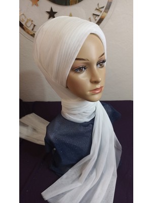 Simsiz Beyaz Sarma Şal Model Duvak,hazır Duvak,düğün,hazır Şal,hazır Türban,abiye Şal,sünnet,nişan,söz