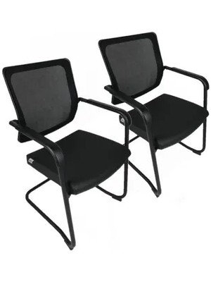 Vivense Goldsit Quatro Fileli Misafir Koltuğu 300 P Ikili Set, Siyah Deri