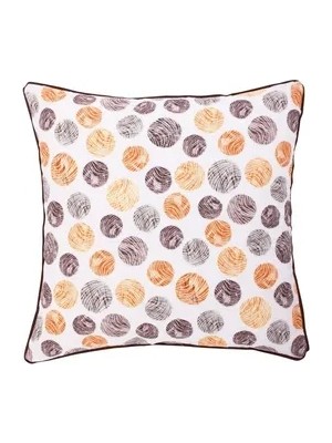 Vivense Bremen Yuvarlak Desenli Kare Kırlent Kılıfı Turuncu