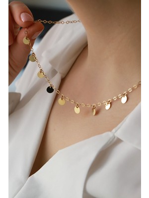 Aydın Kuyumculuk 14 Ayar Altın,pullu Kolye AGKLY708