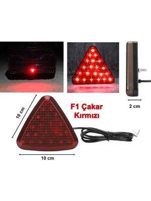 Ergün Store F1 Üçgen Flashlı LED Stop Lambası Yeni Model Kırmızı Camlı ONP817