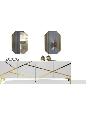 Vivense Diamond Konsol ve Aynası, Krem