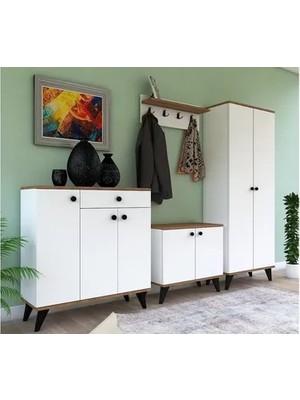 Vivense Selen Lüx Vestiyer Portmanto, Askılıklı, Beyaz