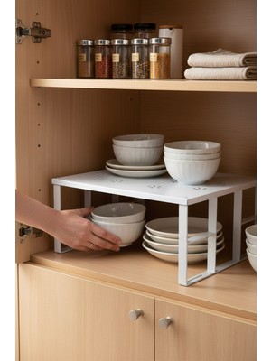 Reoona Dolap Içi Düzenleyici Raf Tabak Bardak Rafı Metal Raf