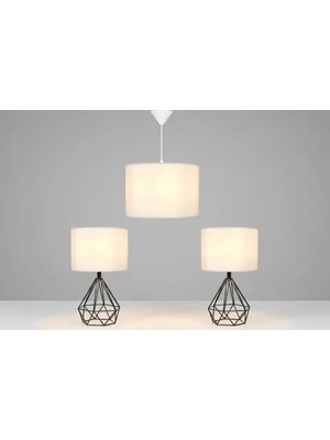 Vivense Elmas Yatak Odası Aydınlatma Seti Krem