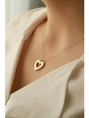Aydın Kuyumculuk 14 Ayar Altın,kalpli Kolye AGKLY674