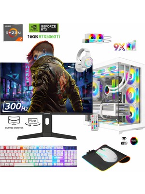 Apphirex Prime W63 Ryzen 7 5700X 32GB Ram 1tb M2 SSD RTX5060Tİ 16GB 27'' 300Hz Beyaz Masaüstü Oyuncu Bilgisayarı