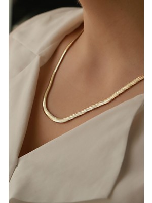 Aydın Kuyumculuk 14 Ayar Altın,4 mm En Balık Sırtı Kolye AGKLY689