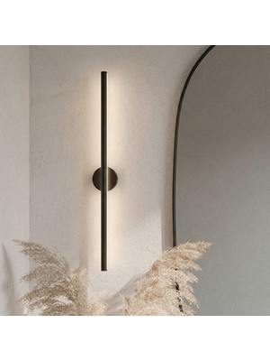 Vega Aydınlatma Siyah Çubuk LED Aplik 70X8 cm Pilli ve Elektrikli Modern Duvar Aydınlatma