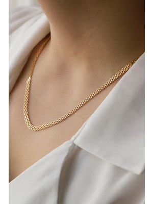 Aydın Kuyumculuk 14 Ayar Altın,4 mm En Bismark Kolye AGKLY711