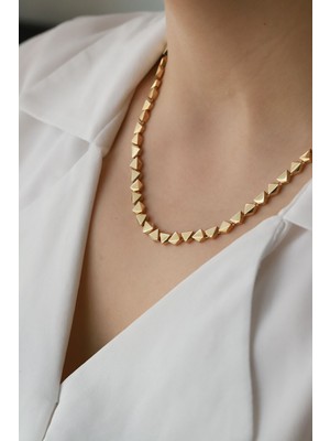 Aydın Kuyumculuk 14 Ayar Altın,sıralı Piramit Kolye AGKLY692