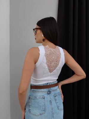 Esra Helvacı Dantel Detay Fitilli Atlet