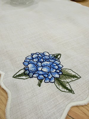 Linoriahome Ortanca Nakışlı Runner