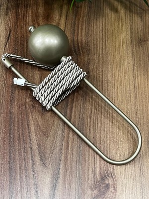 Halis Ticaret Hayalet Kol Bağı Pratik Perde Toplama Aparatı Duvar Delmeden Kornişe Montaj (1ADET) Metalik(Bronz)