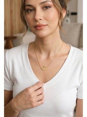 KSB Store 316L Çelik Gold Renk Zincir Kuğu Model Kadın Kolye - Lisinya