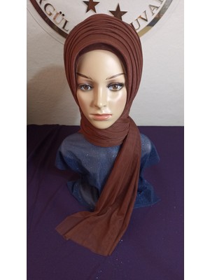 Simsiz Kahverengi Tek Tek Model Duvak,hazır Duvak,düğün,hazır Şal,hazır Türban,abiye Şal,sünnet,nişan,söz