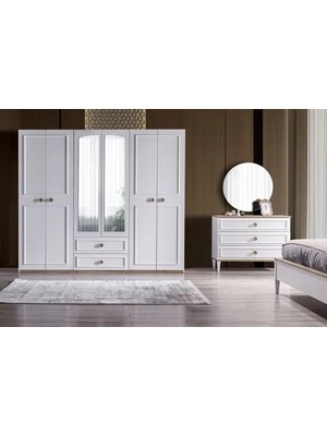 Vivense Legna Gardırop, 6 Kapaklı, Aynalı