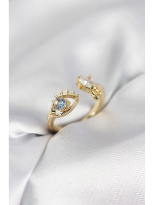 KSB Store Gözyaşı Model Gold Renk Zirkon Taşlı Kadın Yüzük - Lisinya