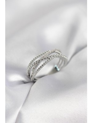 KSB Store Gümüş Renk Sarmal Model Kadın Yüzük - Lisinya