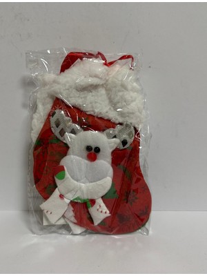 Ergün Store Yılbasşı Süsü Ağaç Süsü Çorap Kardan Adam Ayıcık Desenli Çoraplar 2li 17 x 10 cm Karışık Paketler