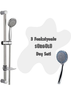 KSB Store 3 Fonksiyonlu Sürgülü Duş Seti 5 Parça Özel Set ( Lisinya )