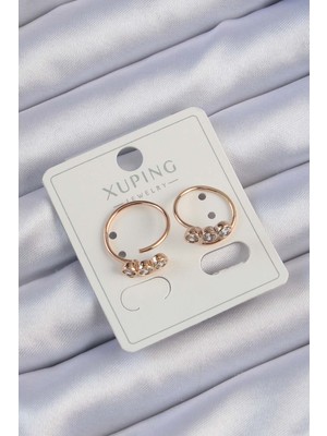 Ergün Store Xuping Rose Renk Zirkon Taşlı Su Yolu Küpe - Lisinya