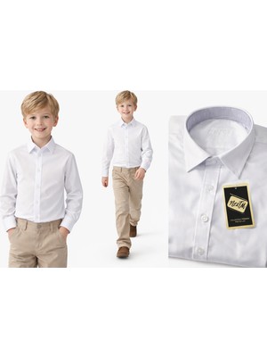 Butik Erkek Çocuk Beyaz Klasik&şık-Rahat Özel Gün Gömleği