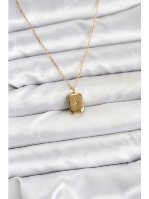 Ergün Store 316L Çelik Zincir Gold Renk Minimal Kutup Yıldızı Model Kadın Kolye - Lisinya