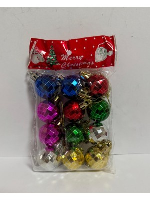 Ergün Store Yılbaşı Süsleri Parlak Top 12 Li Set 3 cm Yılbaşı Ağacı Süsü