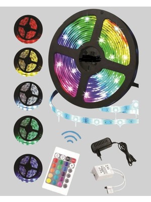 Ergün Store Pratik Kurulumlu 5 Metre Kumandalı Şerit LED - Lisinya