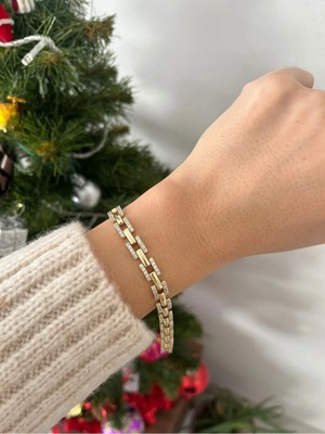 Nergis Collection Kadın 14K Xuping Bileklik Gold Vip Çelik Bileklik