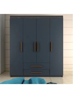 Vivense Metalia Perla Lüx Gardırop, 4 Kapı 2 Çekmeceli